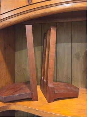 Unbranded Wooden Bookends Set One Size Brown
